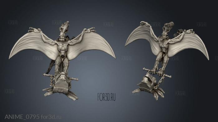 Saurian Pterodactyl Riders Fireball stl model for CNC