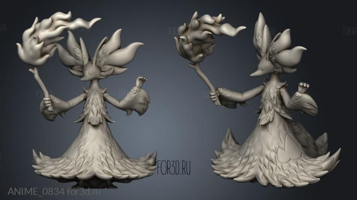 deval fennekin braixen delphox stl model for CNC