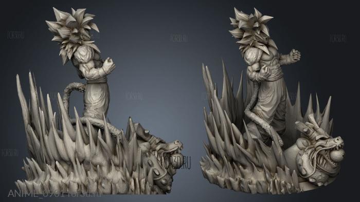 Goku Saiyan Con stl model for CNC