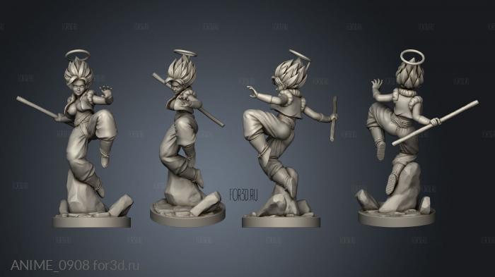 Dragon Ball Gogeta Girl stl model for CNC