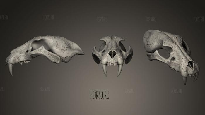 Smilodon Decorated Skull 3d stl модель для ЧПУ