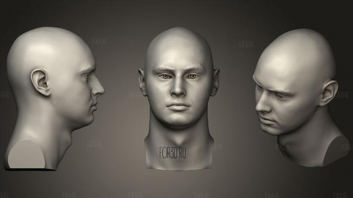 Caucasian teen male head scan 3d stl модель для ЧПУ