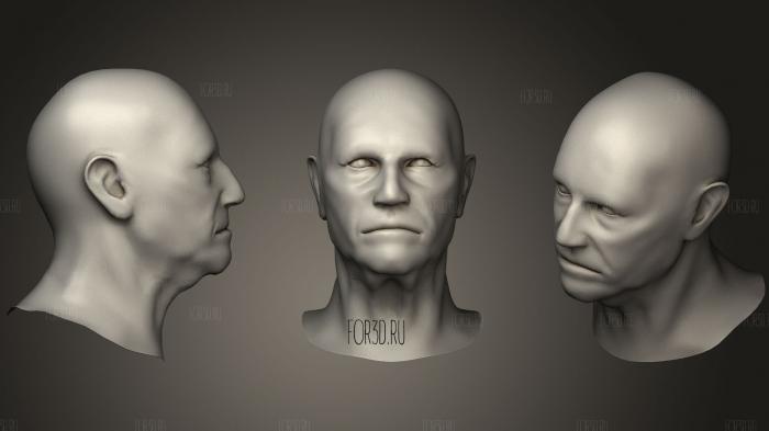 Generic old man head sculpt 3d stl модель для ЧПУ