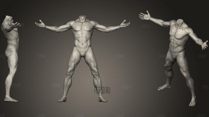 Мужская скульптура всего тела 11 3d stl модель для ЧПУ