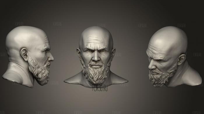 Скульптура мужской головы Для печати 3d stl модель для ЧПУ