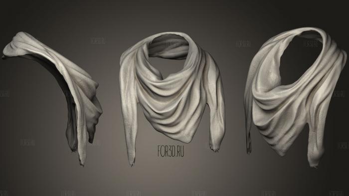 Scarf for Character 3 stl model for CNC