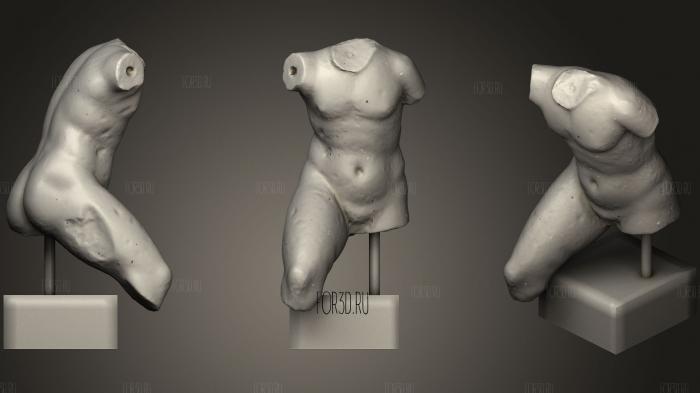 Torso of a Running Youth stl model for CNC