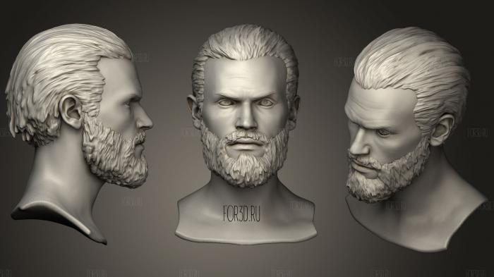 Мужская голова с волосами и Бородой 3d stl модель для ЧПУ