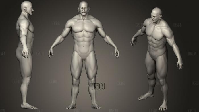 Мужское Человеческое Сильное тело 3d stl модель для ЧПУ