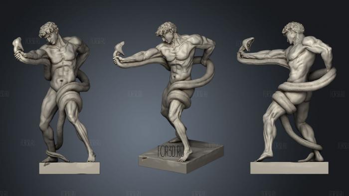 Athlete Wreing with a Python 1877 British artist Frederic Leighton stl model for CNC