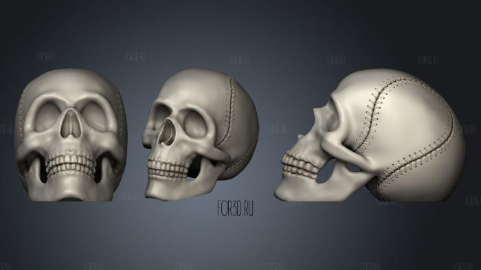 Baseball Skull stl model for CNC