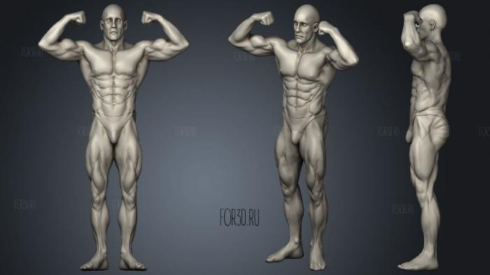 Bodybuilder anatomy practice stl model for CNC