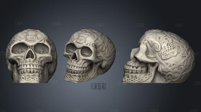 Celtic Skull Remix 3d stl модель для ЧПУ
