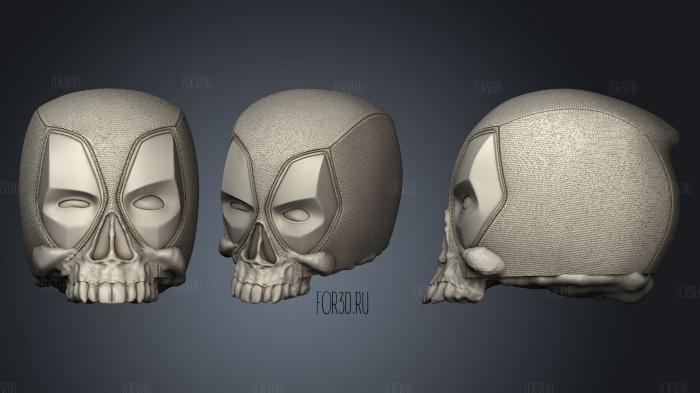 Deadpool skull calavera stl model for CNC