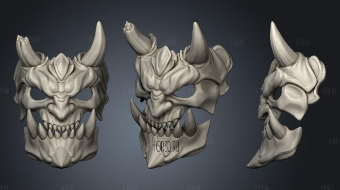 Demon mask stl model for CNC