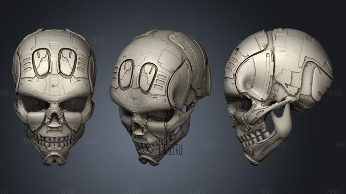 Greeblegk Skull stl model for CNC