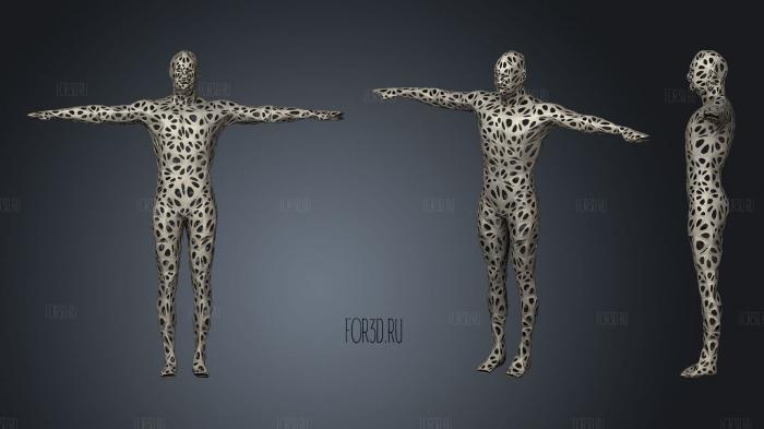 Human body with net stl model for CNC