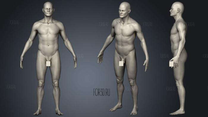Человеческое Мужское Тело 3d stl модель для ЧПУ
