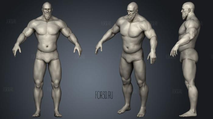 Скульптура мужского тела 3d stl модель для ЧПУ