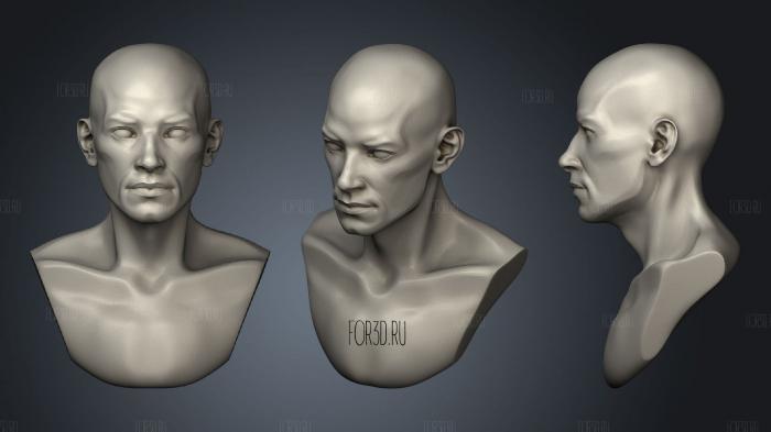 Male head 2 stl model for CNC