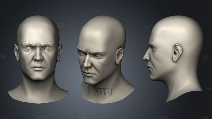 Male Head Basemesh Vol 01 stl model for CNC