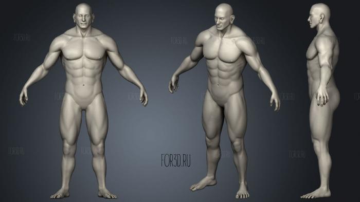 Male Human Strong Body stl model for CNC
