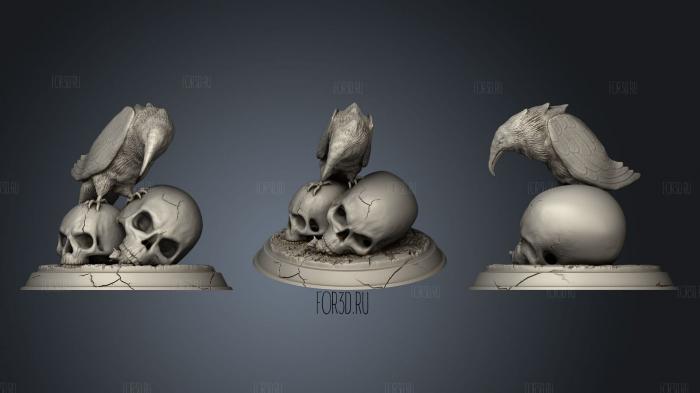 Raven skull stl model for CNC