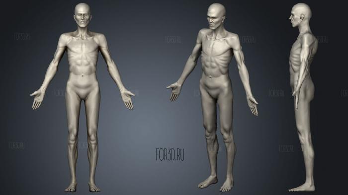 Skinny Man stl model for CNC