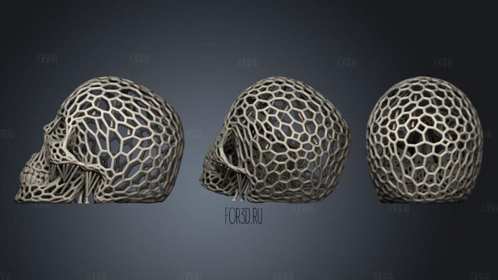 Skull (Voronoi Style) stl model for CNC
