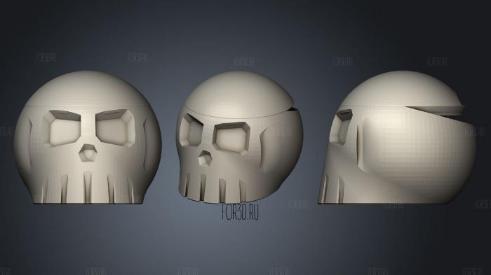 Skull box with cranial lid stl model for CNC