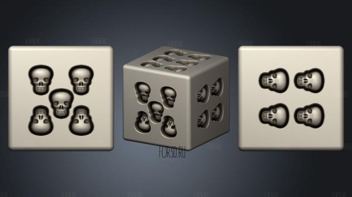 Skull Dice 3d stl модель для ЧПУ