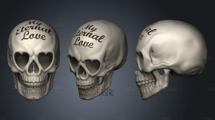 Skull love stl model for CNC