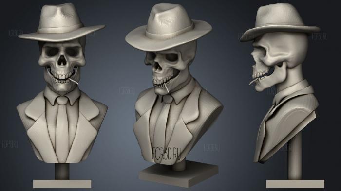 Skull Mafia stl model for CNC
