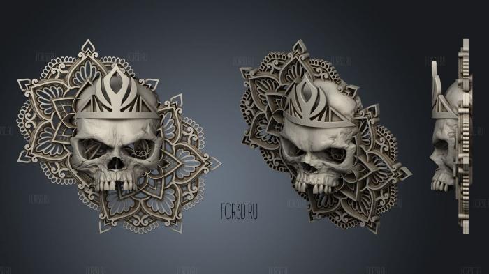 Skull Mandala stl model for CNC
