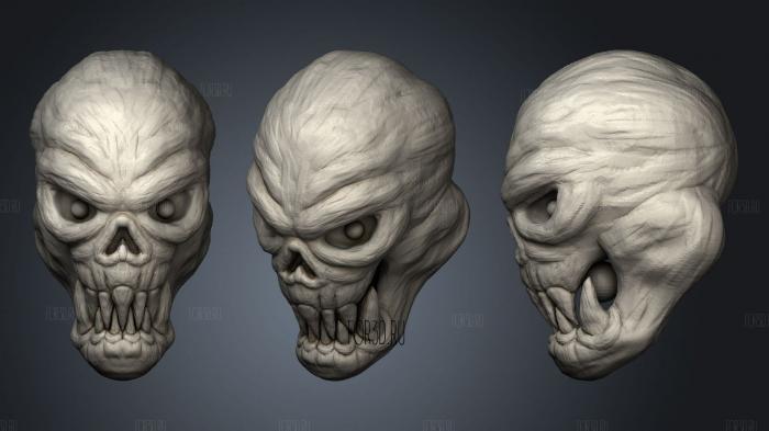 Skull 3d stl модель для ЧПУ