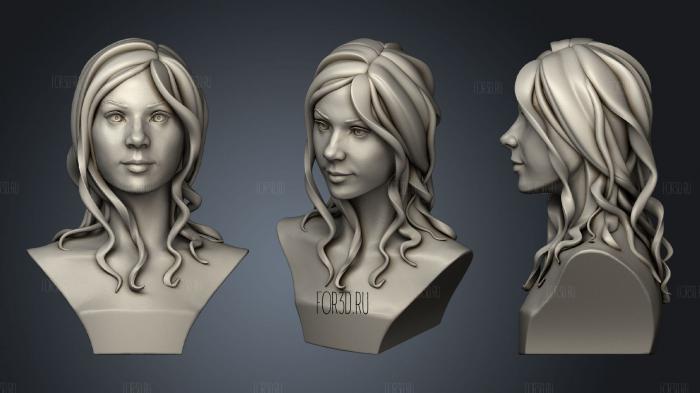 Woman head and Hairstyle 3d stl модель для ЧПУ