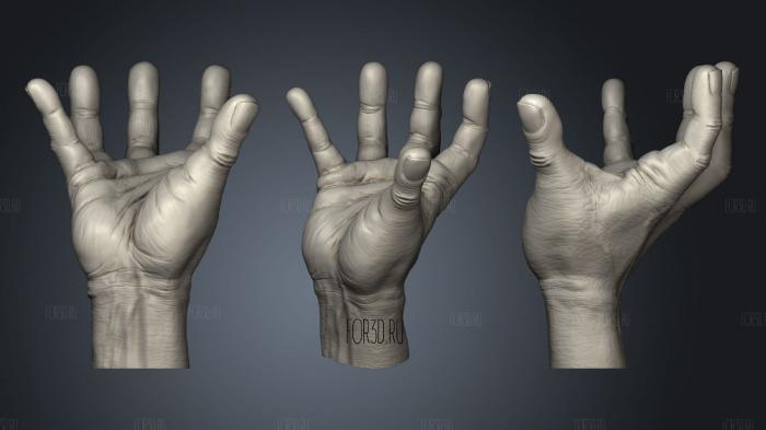 Addams Family Thing hand stl model for CNC