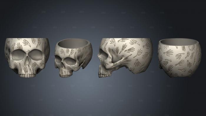 Skeleton Hands Skull Planter Bowl 2 3d stl модель для ЧПУ
