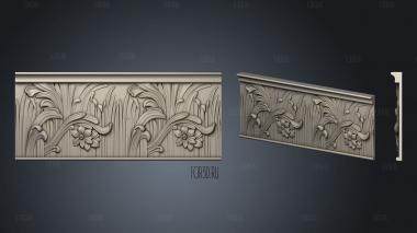 Cornice with flowers and bow stl model for CNC