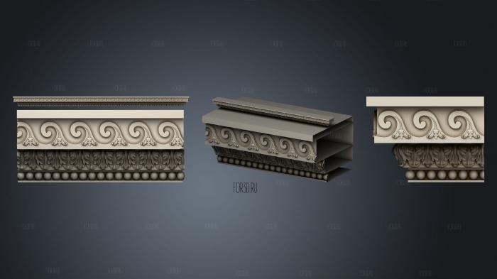 Fireplace countertop carved 3d stl for CNC