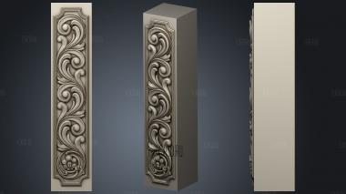 Facade carved vertical stl model for CNC