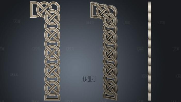 Panel carved with weaving vertical element 3d stl for CNC