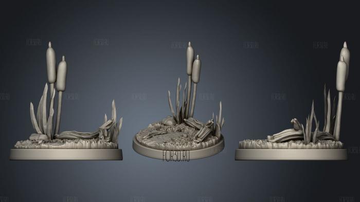 Base with reeds stl model for CNC