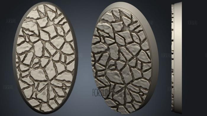 60mm oval marked stl model for CNC