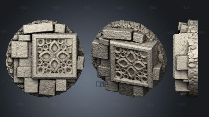 base gothic ruins 25mm a stl model for CNC