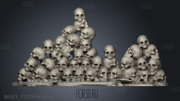 Skull Walls Markers wall short stl model for CNC