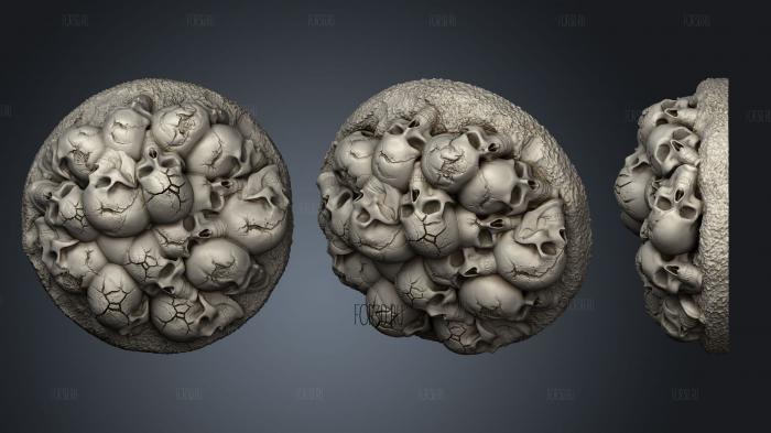 base skulls bones 25mm a stl model for CNC