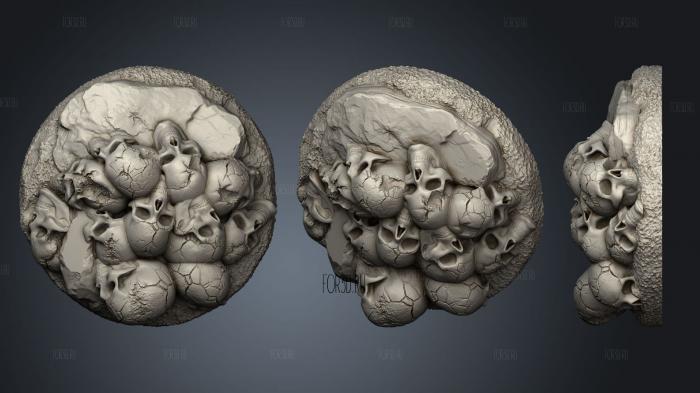 base skulls bones 25mm d stl model for CNC