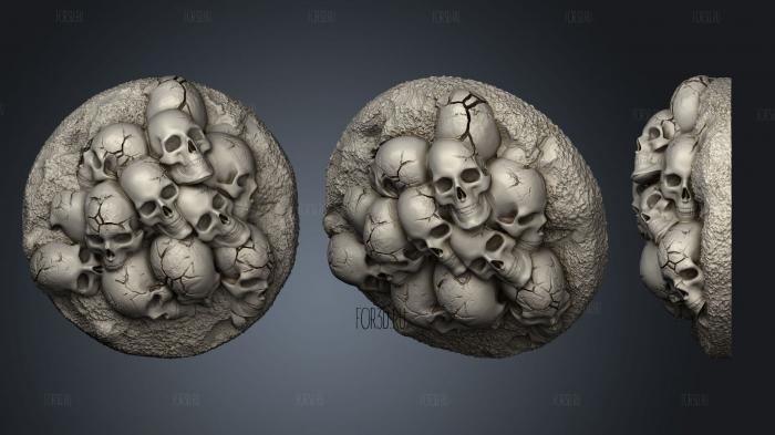 base skulls bones 25mm e stl model for CNC