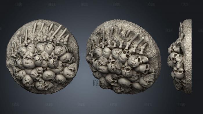 base skulls bones 32mm a stl model for CNC